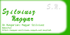 szilviusz magyar business card